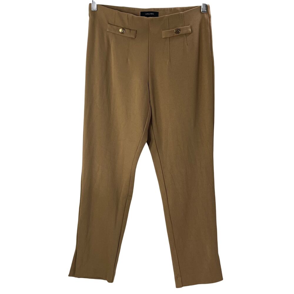 Autres Filles Tan Mid Rise Elastic Waist Pants Size S